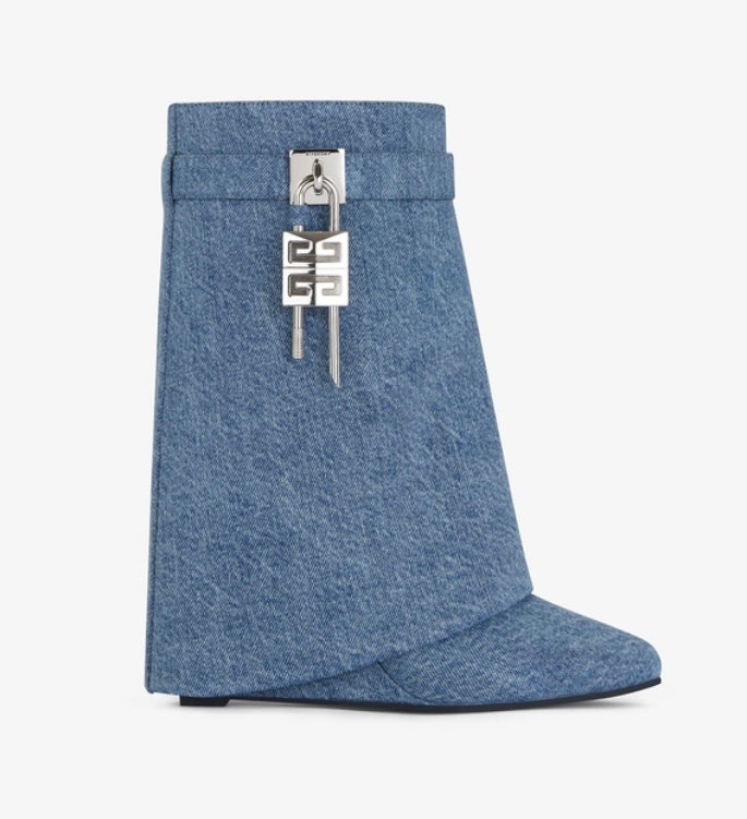 Denim Shark Lock Boots image 0